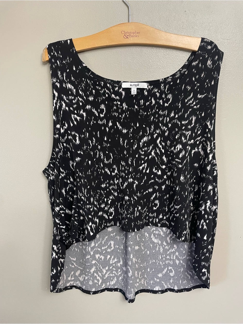 SYMPLI Canada women’s 16 Black High Low Sleeveless Tank Top